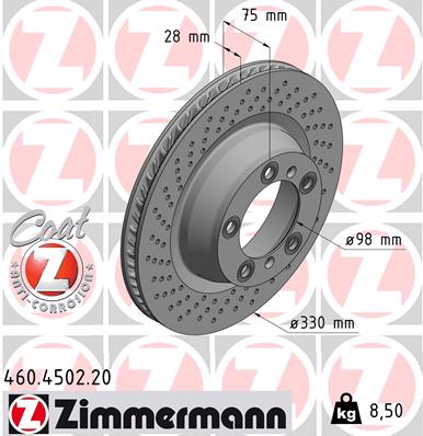 ZIMMERMANN 460.4502.20 Discofreno-Discofreno-Ricambi Euro