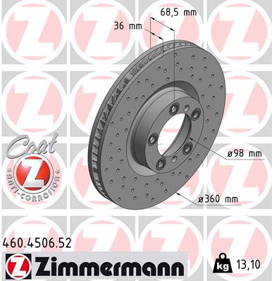 ZIMMERMANN 460.4506.52 Discofreno-Discofreno-Ricambi Euro