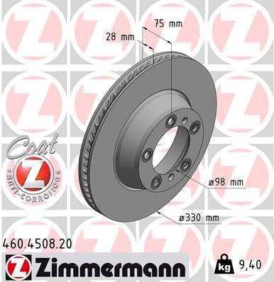 ZIMMERMANN 460.4508.20 Discofreno-Discofreno-Ricambi Euro