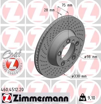 ZIMMERMANN 460.4512.20 Discofreno-Discofreno-Ricambi Euro