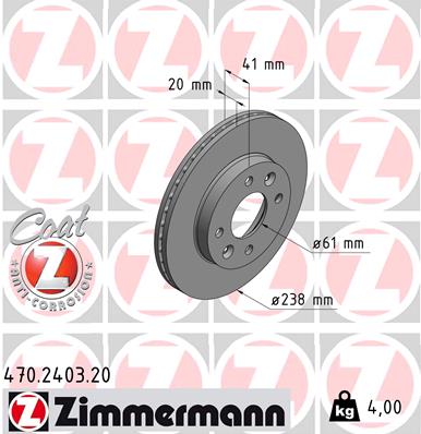 ZIMMERMANN 470.2403.20 Discofreno-Discofreno-Ricambi Euro