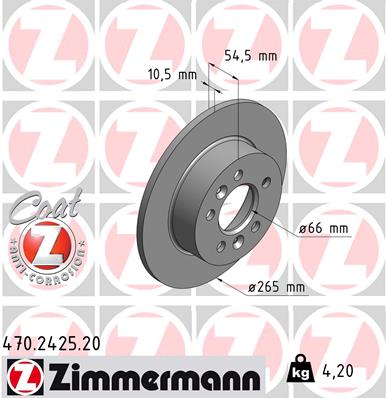 ZIMMERMANN 470.2425.20 Discofreno-Discofreno-Ricambi Euro