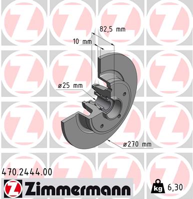 ZIMMERMANN 470.2444.00 Discofreno-Discofreno-Ricambi Euro