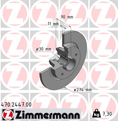 ZIMMERMANN 470.2447.00 Discofreno-Discofreno-Ricambi Euro