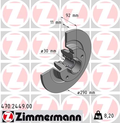 ZIMMERMANN 470.2449.00 Discofreno-Discofreno-Ricambi Euro