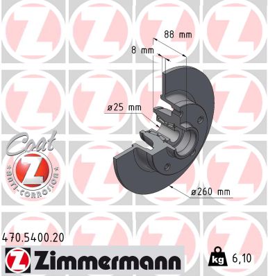 ZIMMERMANN 470.5400.20 COAT Z Brzdový kotúč