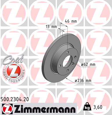 ZIMMERMANN 500.2304.20 Discofreno