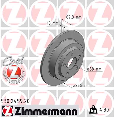 ZIMMERMANN 530.2459.20 Discofreno-Discofreno-Ricambi Euro