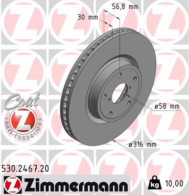 ZIMMERMANN 530.2467.20 Discofreno-Discofreno-Ricambi Euro