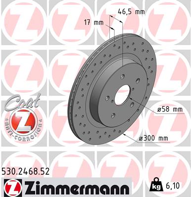 ZIMMERMANN 530.2468.52 Discofreno-Discofreno-Ricambi Euro