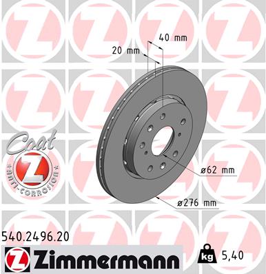 ZIMMERMANN 540.2496.20 Discofreno