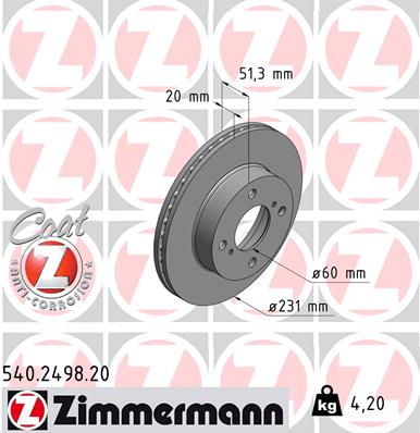 ZIMMERMANN 540.2498.20 Discofreno