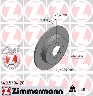 ZIMMERMANN 540.5304.20 Discofreno