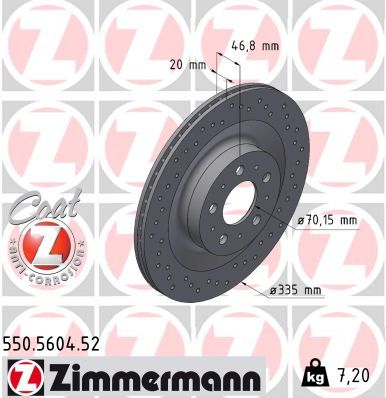 ZIMMERMANN 550.5604.52 SPORT Z Brake Disc