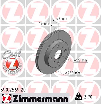 ZIMMERMANN 590.2569.20 Discofreno-Discofreno-Ricambi Euro