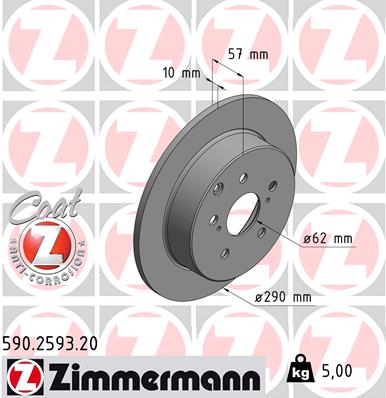 ZIMMERMANN 590.2593.20 Discofreno-Discofreno-Ricambi Euro