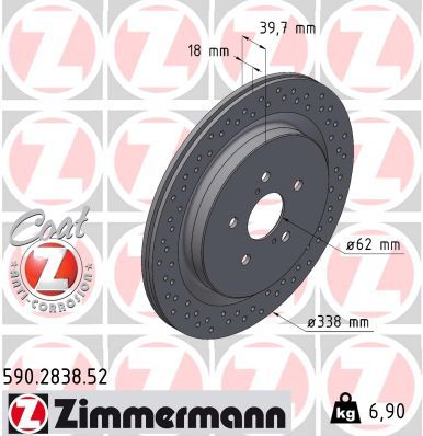 ZIMMERMANN 590.2838.52 SPORT Z Brake Disc