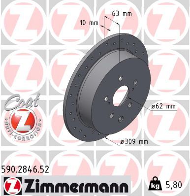 ZIMMERMANN 590.2846.52 SPORT Z Brzdový kotúč