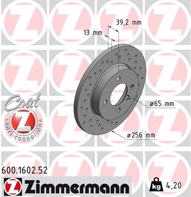 ZIMMERMANN 600.1602.52 Discofreno