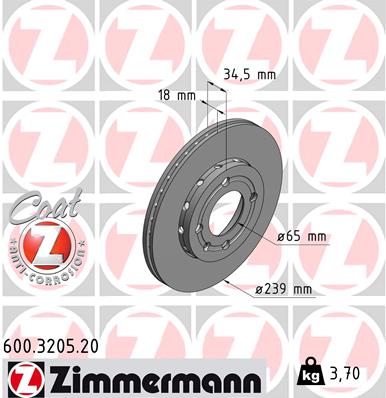 ZIMMERMANN 600.3205.20 Discofreno