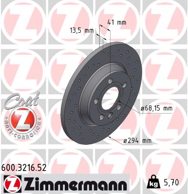 ZIMMERMANN 600.3216.52 Discofreno-Discofreno-Ricambi Euro