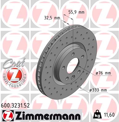 ZIMMERMANN 600.3231.52 Discofreno-Discofreno-Ricambi Euro