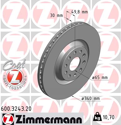 ZIMMERMANN 600.3243.20 Discofreno-Discofreno-Ricambi Euro