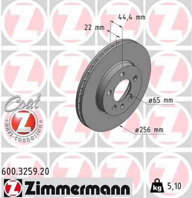 ZIMMERMANN 600.3259.20 Discofreno