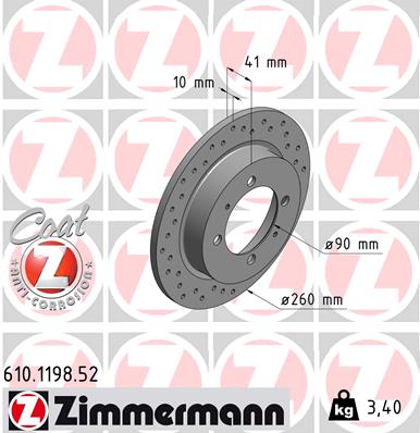 ZIMMERMANN 610.1198.52 Discofreno-Discofreno-Ricambi Euro