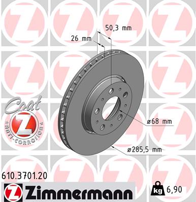 ZIMMERMANN 610.3701.20 Discofreno