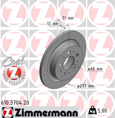 ZIMMERMANN 610.3704.20 Discofreno-Discofreno-Ricambi Euro