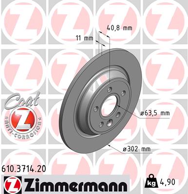 ZIMMERMANN 610.3714.20 Discofreno-Discofreno-Ricambi Euro