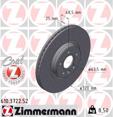 ZIMMERMANN 610.3722.52 SPORT Z Brzdový kotúč