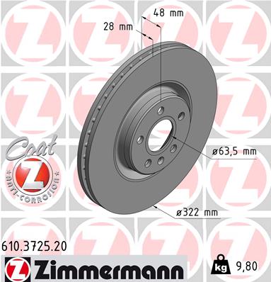 ZIMMERMANN 610.3725.20 Discofreno-Discofreno-Ricambi Euro