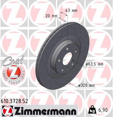 ZIMMERMANN 610.3728.52 Discofreno-Discofreno-Ricambi Euro