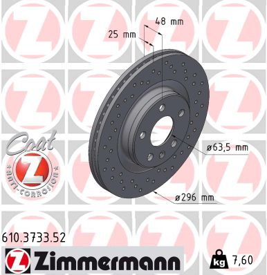 ZIMMERMANN 610.3733.52 SPORT Z Brzdový kotúč