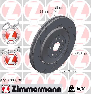 ZIMMERMANN 610.3735.75 FORMULA Z Brzdový kotúč