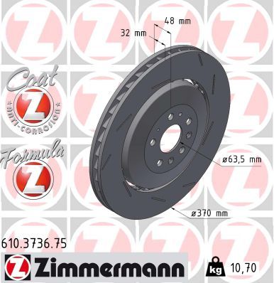 ZIMMERMANN 610.3736.75 FORMULA Z Brzdový kotúč