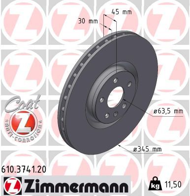 ZIMMERMANN 610.3741.20 COAT Z Brzdový kotúč