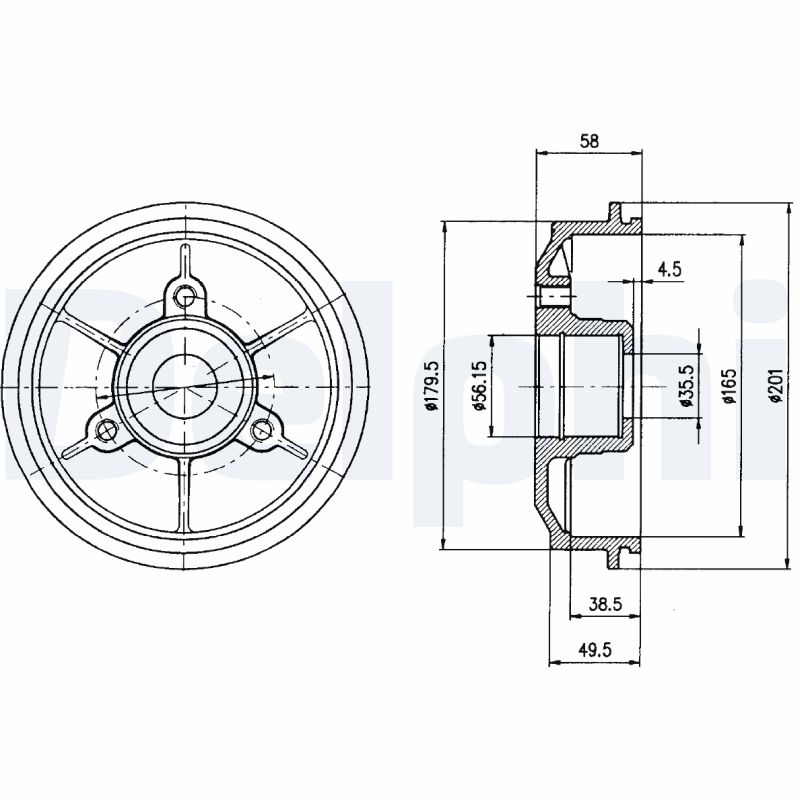 DELPHI BF267 Tamburo freno