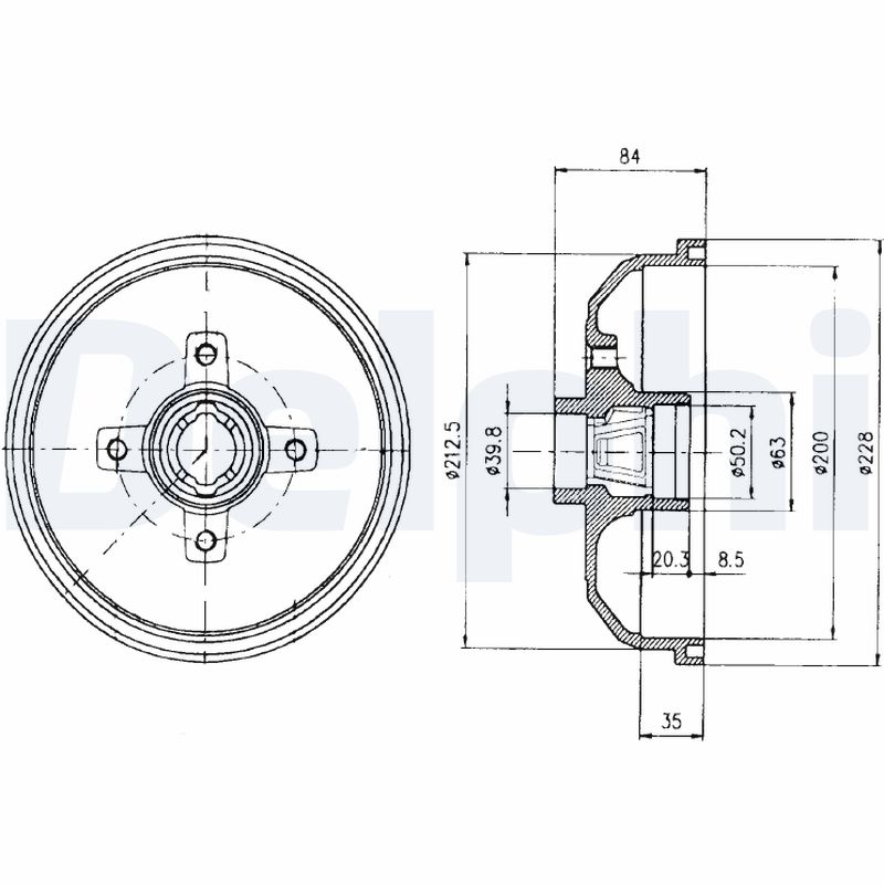 DELPHI BF293 Tamburo freno