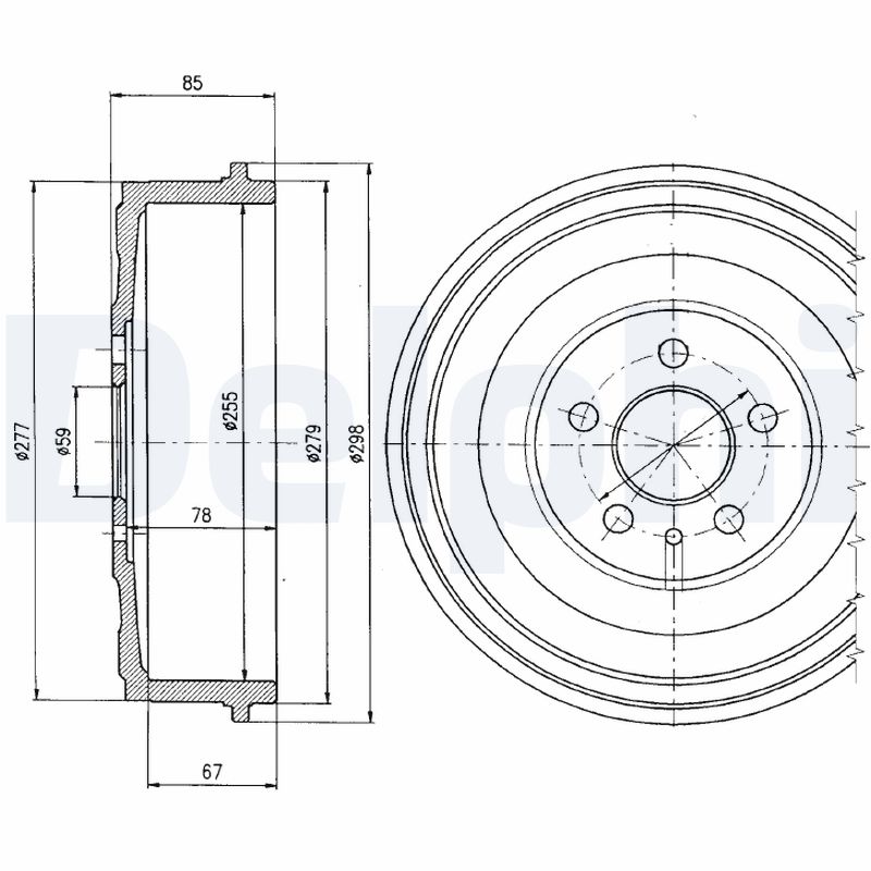 DELPHI BF325 Tamburo freno-Tamburo freno-Ricambi Euro