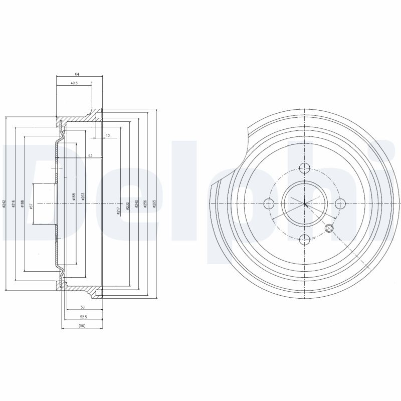 DELPHI BF367 Tamburo freno