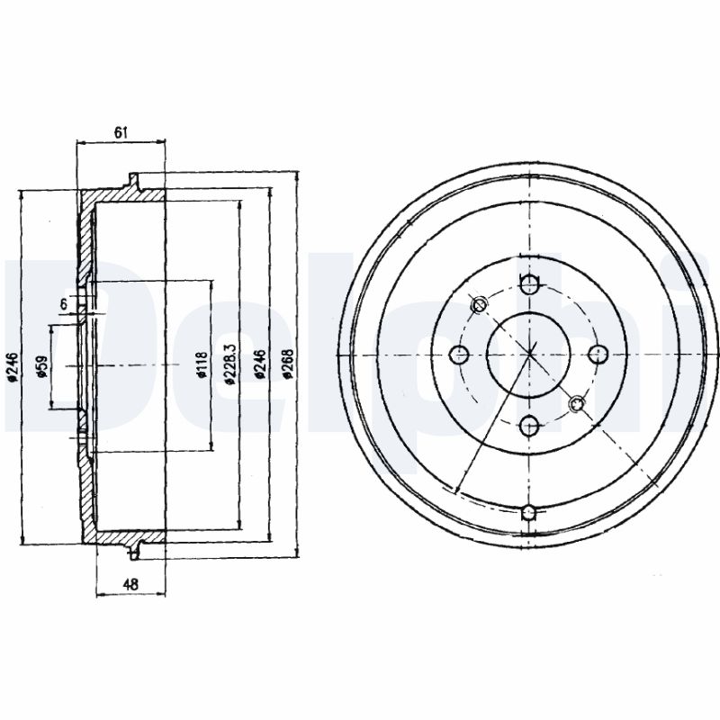 DELPHI BF379 Tamburo freno