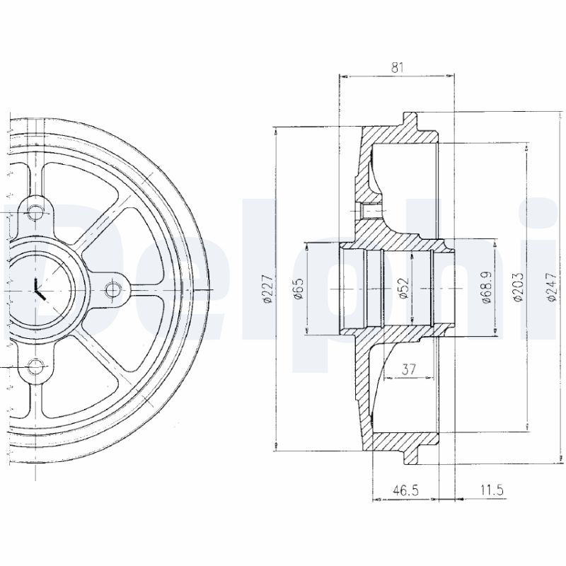 DELPHI BF393 Tamburo freno