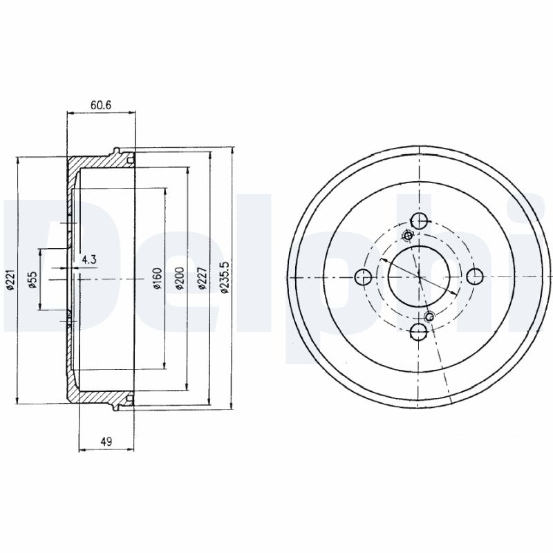 DELPHI BF412 Tamburo freno-Tamburo freno-Ricambi Euro