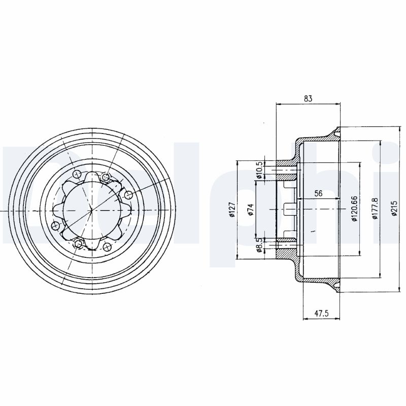 DELPHI BF43 Tamburo freno