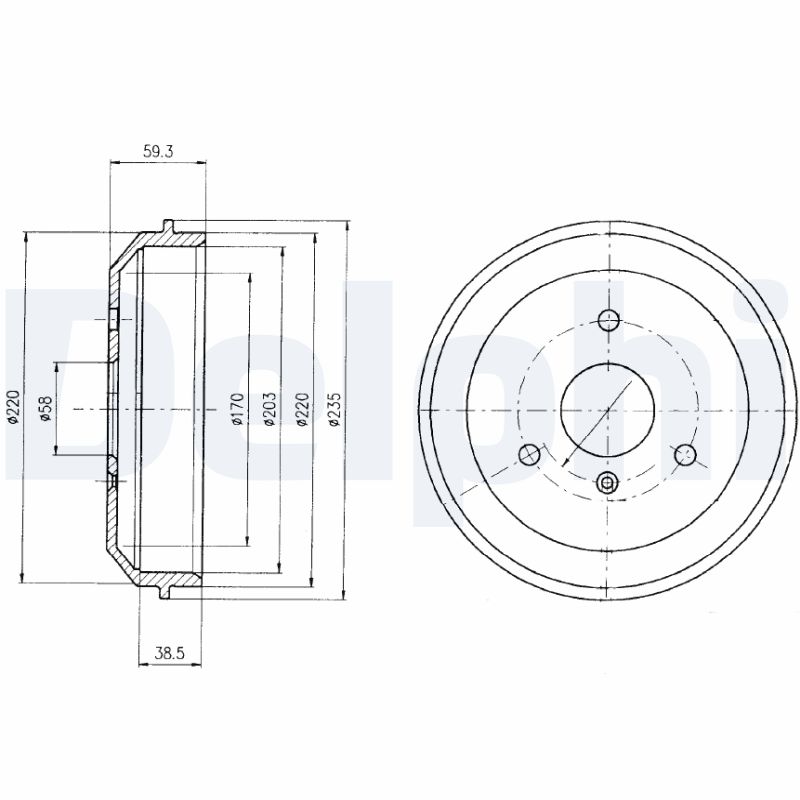 DELPHI BF465 Tamburo freno