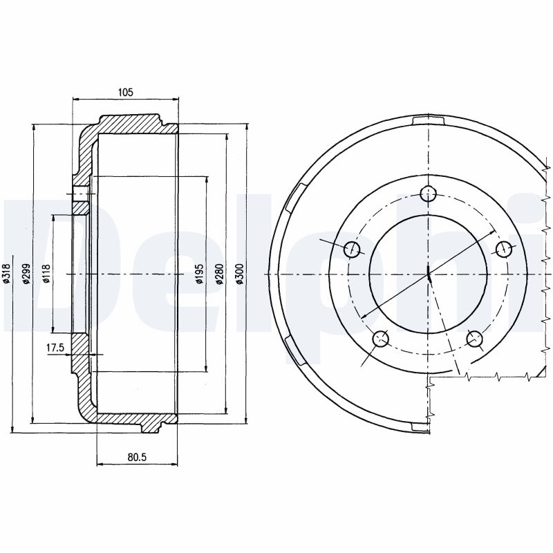 DELPHI BF478 Tamburo freno