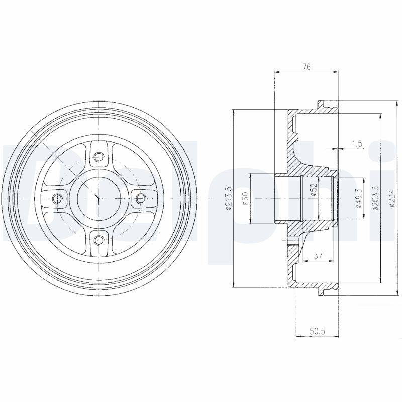 DELPHI BF480 Tamburo freno